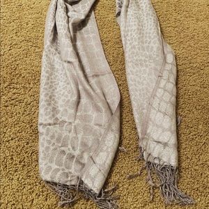 Silver animal print scarf